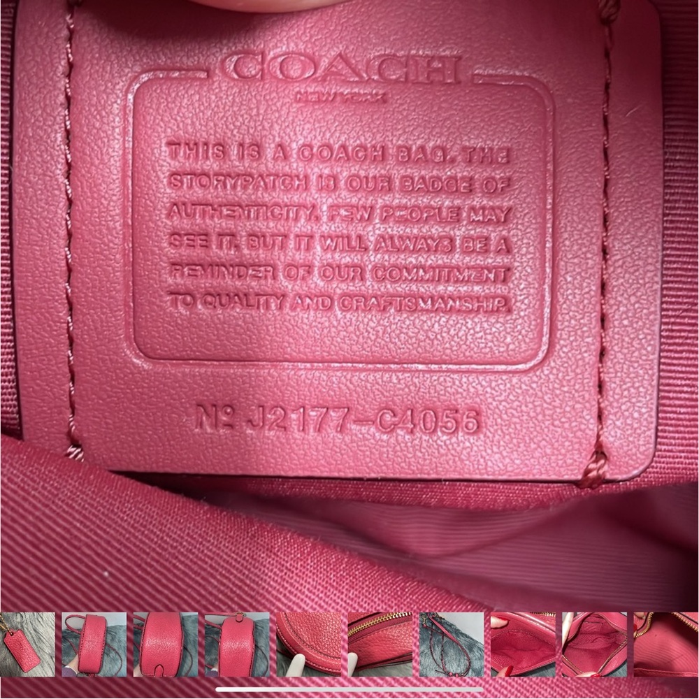 Coach Pink Leather Crossbody Bag with Embossed Design - Picture 12 of 14